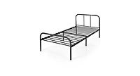 Modern Metal Bed Frame with Curved Headboard and Footboard