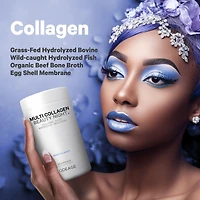 Multi Collagen Beauty Night Capsules - Magnesium, 5-htp, L-Theanine, Melatonin Supplement - 5 Types Collagen - Grass Fed Hydrolyzed Collagen Pills