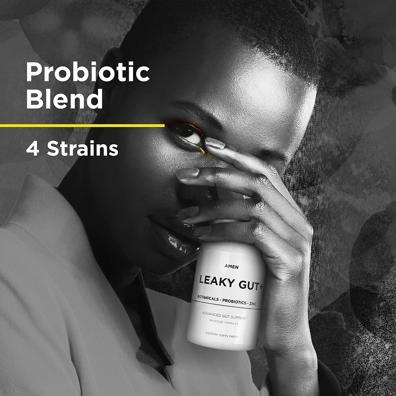Amen Leaky Gut Supplement - Advanced Formula with Bioavailable L Glutamine, Zinc, Turmeric, Dgl Licorice Root - Marshmallow Root