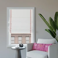 Hailey Pink Ribbon Border 100% Blackout Cordless Roman Shade