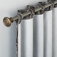 Pedra Paisley Embroidery 100% Blackout Back Tab Curtain Panel