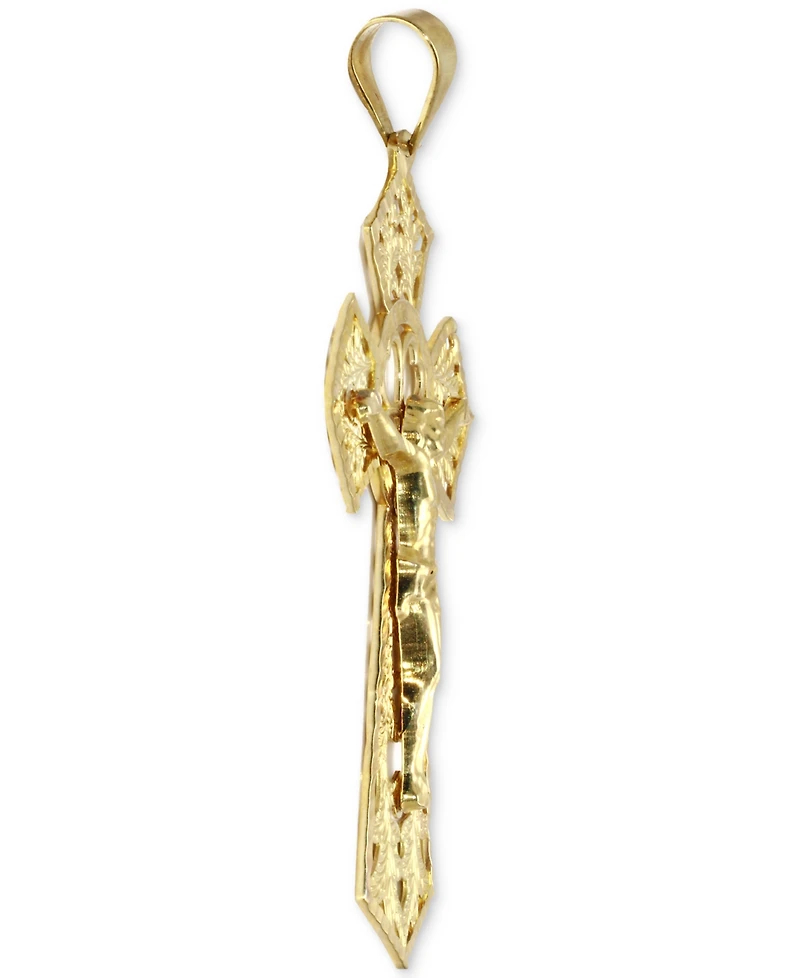 Filigree Crucifix Fancy Openwork Cross Pendant in 10k Gold