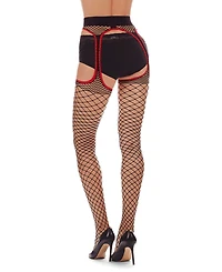 MeMoi Women's Capture Me Fishnet Cutout Suspender Tight