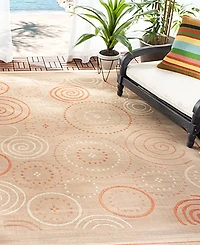 Manufacturer'S Closeout! Safavieh "Courtyard" Indoor/Outdoor CY1906-3201 Natural/Maroon Area Rug, 5' 3" x 7' 7"