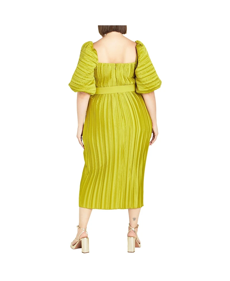 City Chic Plus Krista Pleat Dress