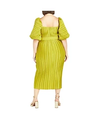 City Chic Plus Krista Pleat Dress