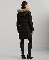 Lauren Ralph Petite Faux-Fur-Trim Hooded Puffer Coat