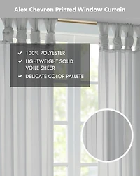 Madison Park Ceres Twist Tab Voile Sheer Window Curtain Pair, 50"W x 95"L, 2 Pack