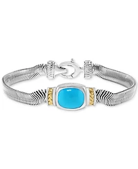 Effy Turquoise Snake Link Statement Bracelet in Sterling Silver & Gold-Plate