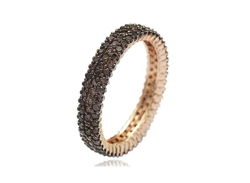 Suzy Levian Sterling Silver Micro-Pave White Cubic Zirconia Eternity Band