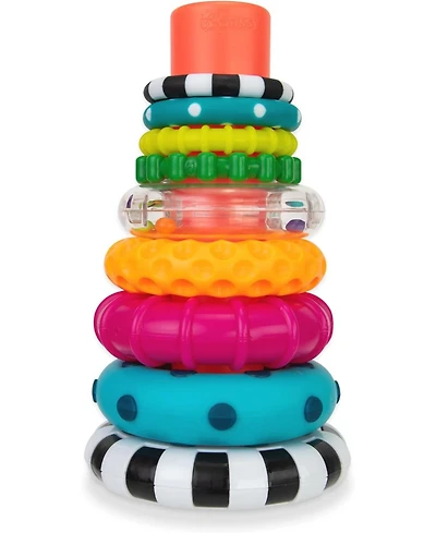 Sassy Baby Sassy Stacks of Circles Stacking Ring Stem Learning Toy, 9 Piece Set
