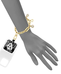 Anne Klein Women's Gold-Tone Alloy Metal Charm Chain Link Wrist Strap designed for iPhone