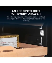 Newair 840 Count Electric Cigar Humidor, Built-in Humidification System with Opti-Temp Heating and Cooling Function, Precision Temperature, Led Lighti