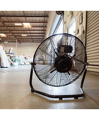 Newair 18" High-Velocity Industrial Floor Fan, Heavy Duty Metal Fan, Adjustable Tilt and 3 Speeds up to 4012 Cfm, Rotatory Switch | Garage Fan for Ind