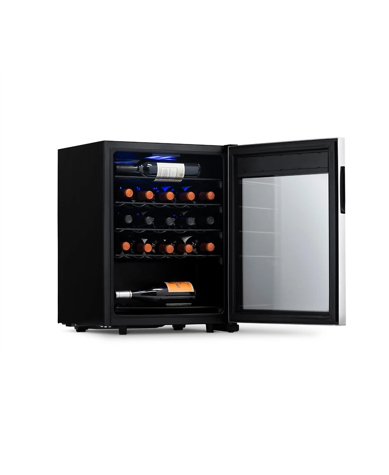 Newair Freestanding 23 Bottle Compressor Wine Fridge in Stainless Steel, Adjustable Racks and Exterior Digital Thermostat