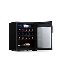 Newair Freestanding 23 Bottle Compressor Wine Fridge in Stainless Steel, Adjustable Racks and Exterior Digital Thermostat
