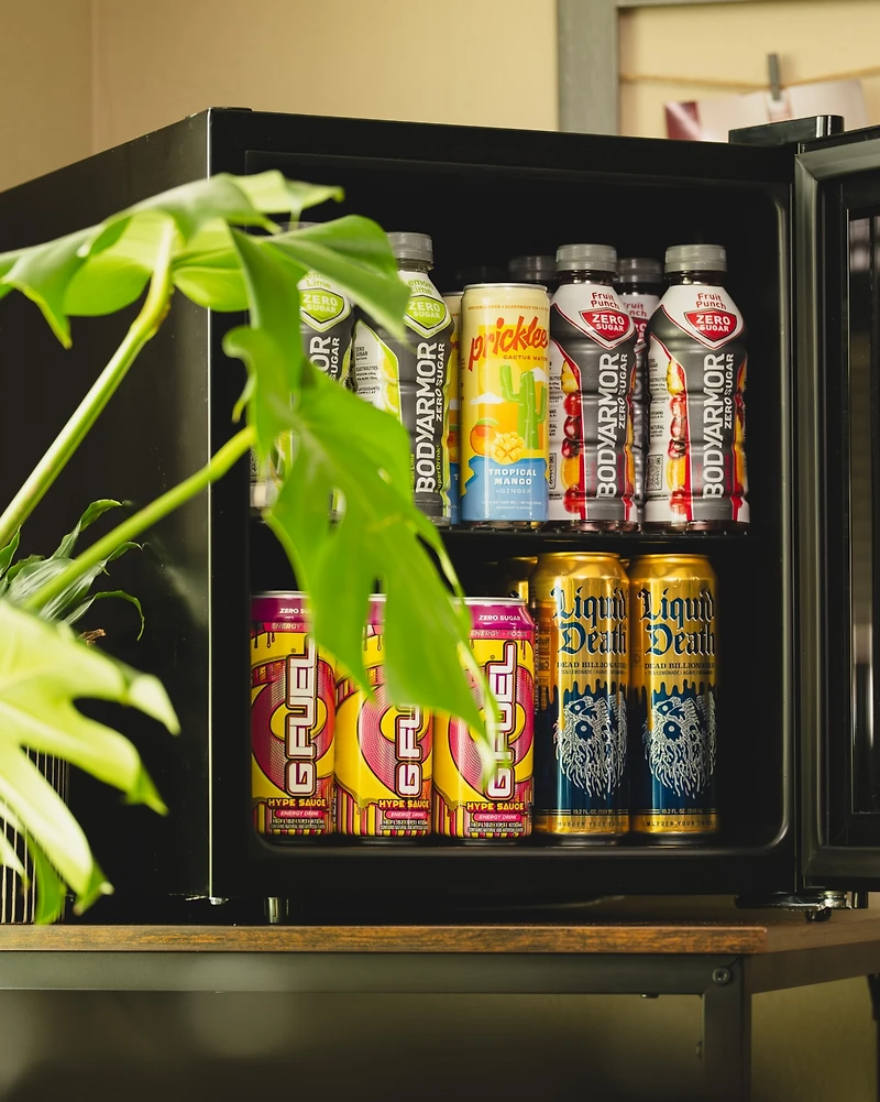 Newair 60 Can Beverage Fridge with Glass Door, Small Freestanding Mini Fridge in Black, Perfect for Beer, Snacks or Soda