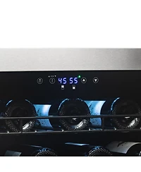 Newair Freestanding 98 Bottle Dual Zone Compressor Wine Fridge with Low-Vibration Ultra-Quiet Inverter Compressor, Adjustable Racks and Exterior Digit