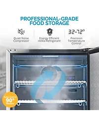 Newair 24" 5.3 Cu. Ft. Commercial Stainless Steel Built-in Beverage Refrigerator, Steel Interior, Weatherproof and Outdoor Rated