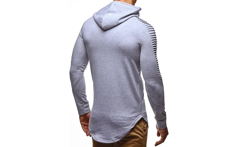 Leif Nelson Men's LN6369 Light Hooded Sweatshirt Xl, Grey