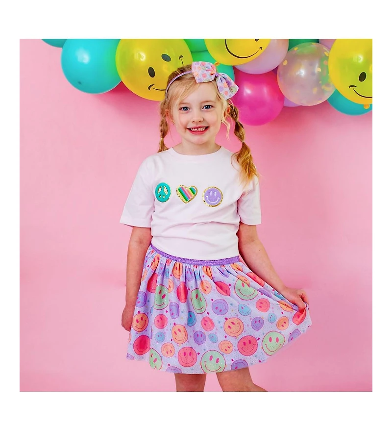 Sweet Wink Girls Smiley Face Tulle Bow Headband