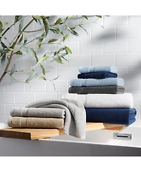 Host and Home Washcloths (12 Pack), Solid Color Options, 13x13 in, Double Stitched Edges, 600 Gsm, Soft Ringspun Cotton, Stylish Striped Dobby Border