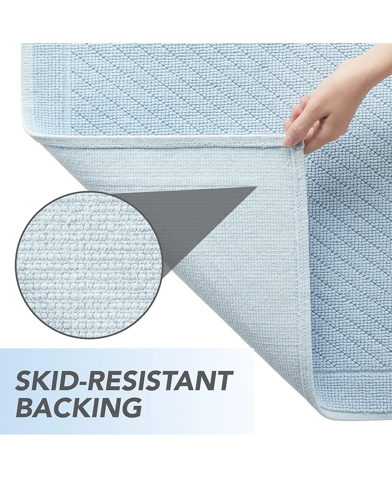 Host & Home Cotton Bath Rug, Stylish Textured Woven Design, Slip Resistant Backing, 5 Color Options, 2-Piece Set - 17x24 20x32