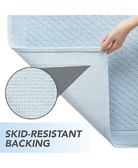 Host & Home Cotton Bath Rug, Stylish Textured Woven Design, Slip Resistant Backing, 5 Color Options, 2-Piece Set - 17x24 20x32