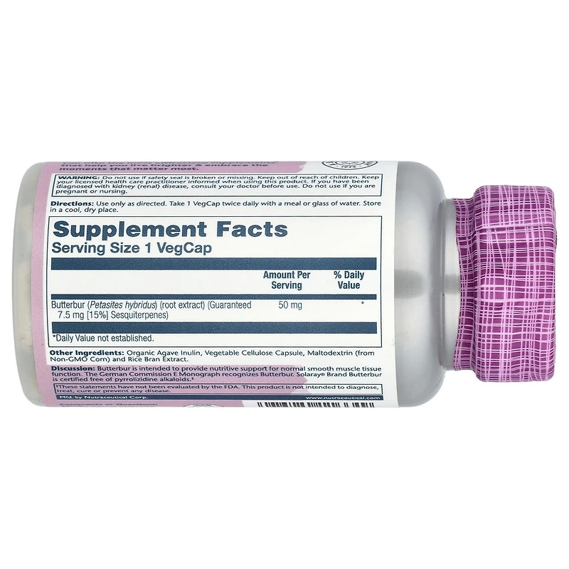 Solaray Vital Extracts Butterbur 50 mg - 60 VegCaps