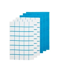 Sloppy Chef Premier Kitchen Towels (Set of 6), 3 Solid Color Towels and 3 White Towels with Matching Pattern, 15x25 in., Soft Ringspun Cotton, Striped