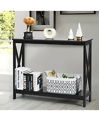 Slickblue 2-Tier Console X-Design Sofa Side Accent Table