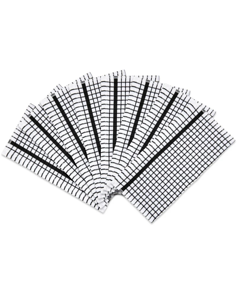 Sloppy Chef Classic Checkered Dishcloths (Pack of 8), 100% Cotton. Color Options, 13x13 in.