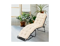 Slickblue Outdoor Lounge Chaise Cushion with String Ties for Garden Poolside