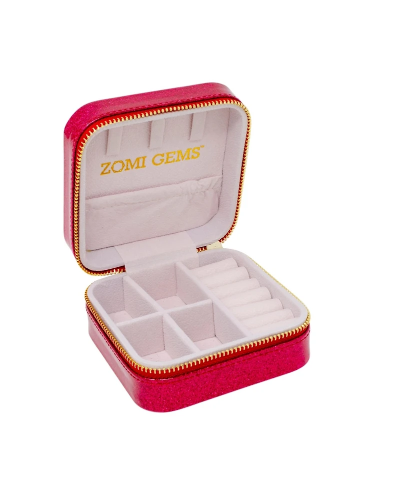 Tiny Treats + Zomi Gems Girls Happy Face Sparkle Jewelry Box, Hot Pink
