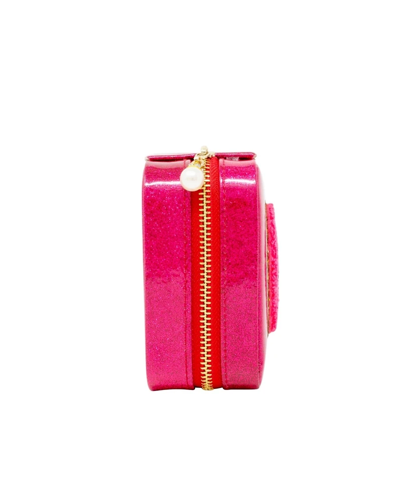 Tiny Treats + Zomi Gems Girls Happy Face Sparkle Jewelry Box, Hot Pink