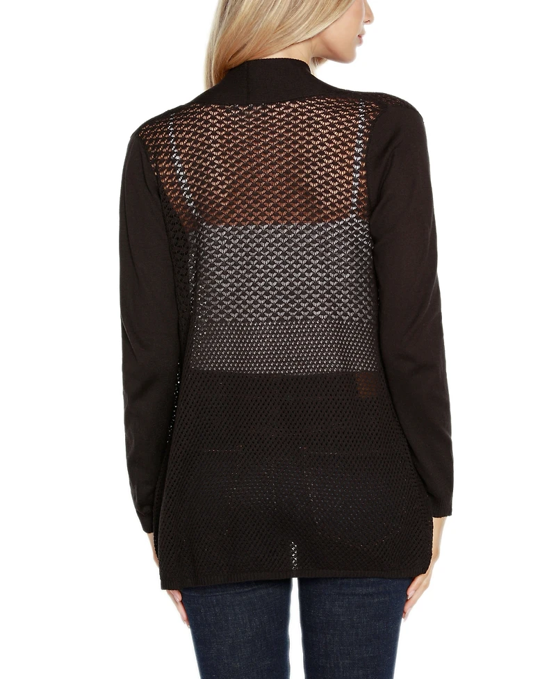 Belldini Women's Hi-Low Open-Front Swing Cardigan Sweater