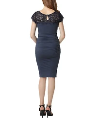 kimi + kai Maternity Lace Trim Bodycon Dress