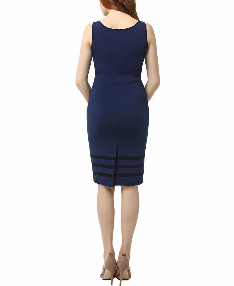 kimi + kai Maternity Crisscrossed Neck Midi Dress
