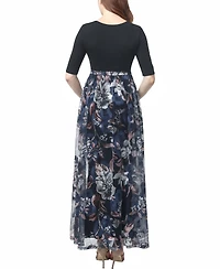 kimi + kai Maternity Annabelle Mesh Print Maxi Dress