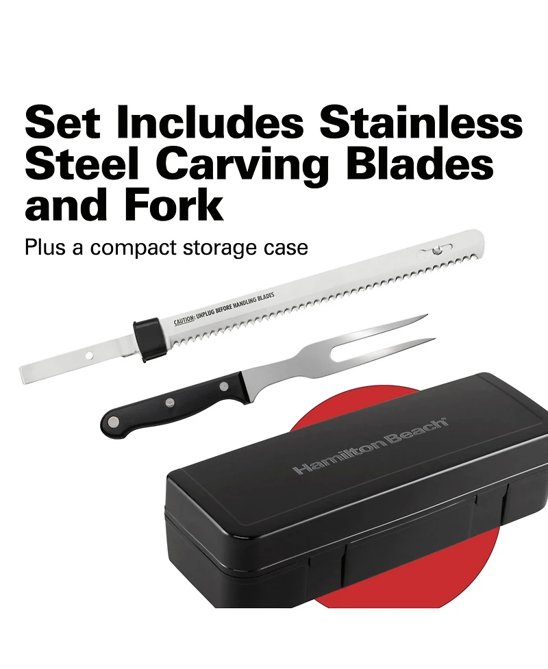 Hamilton Beach Electric Knife Set with Fork & Case - 74277G