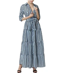 kimi + kai Maternity Button Front Nursing Maxi Shirt Dress