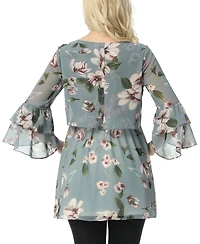 kimi + kai Maternity Floral Print Chiffon Nursing Blouse