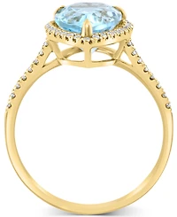 Effy Sky Blue Topaz (3-5/8 ct. t.w.) & Diamond (1/6 ct. t.w.) Pear Ring in 14k Gold