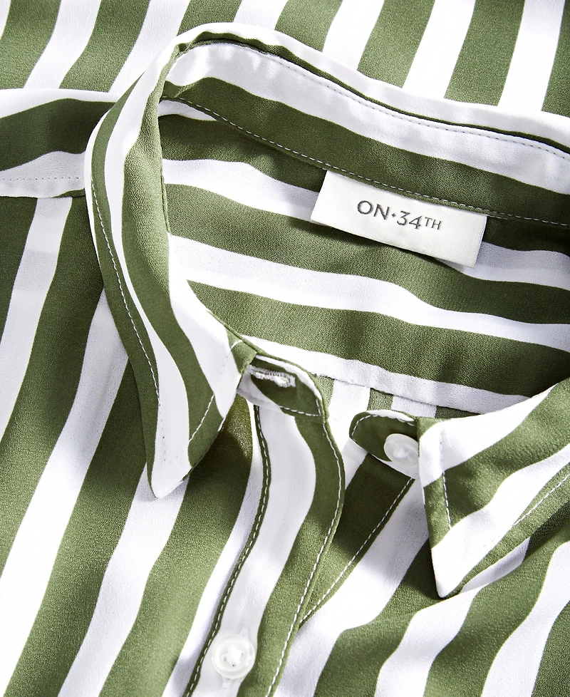 On 34th Women's Button-Front Crepe Shirt