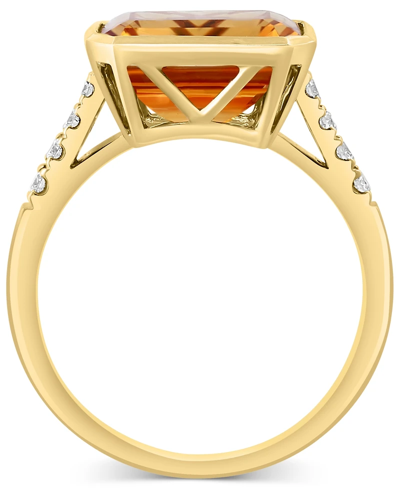 Effy Citrine (4-1/3 ct. t.w.) & Diamond (1/6 ct. t.w.) Statement Ring in 14k Gold