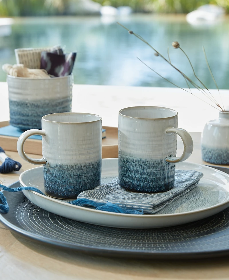 Kiln by Denby Collection Ridged Stoneware Mugs, Set of 2