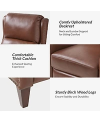 Leather Pushback Recliner chair with Adjustable Backrest for Livingroom