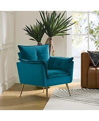 Velvet Accent Chair with Gold Legs for Living Room Bedroom