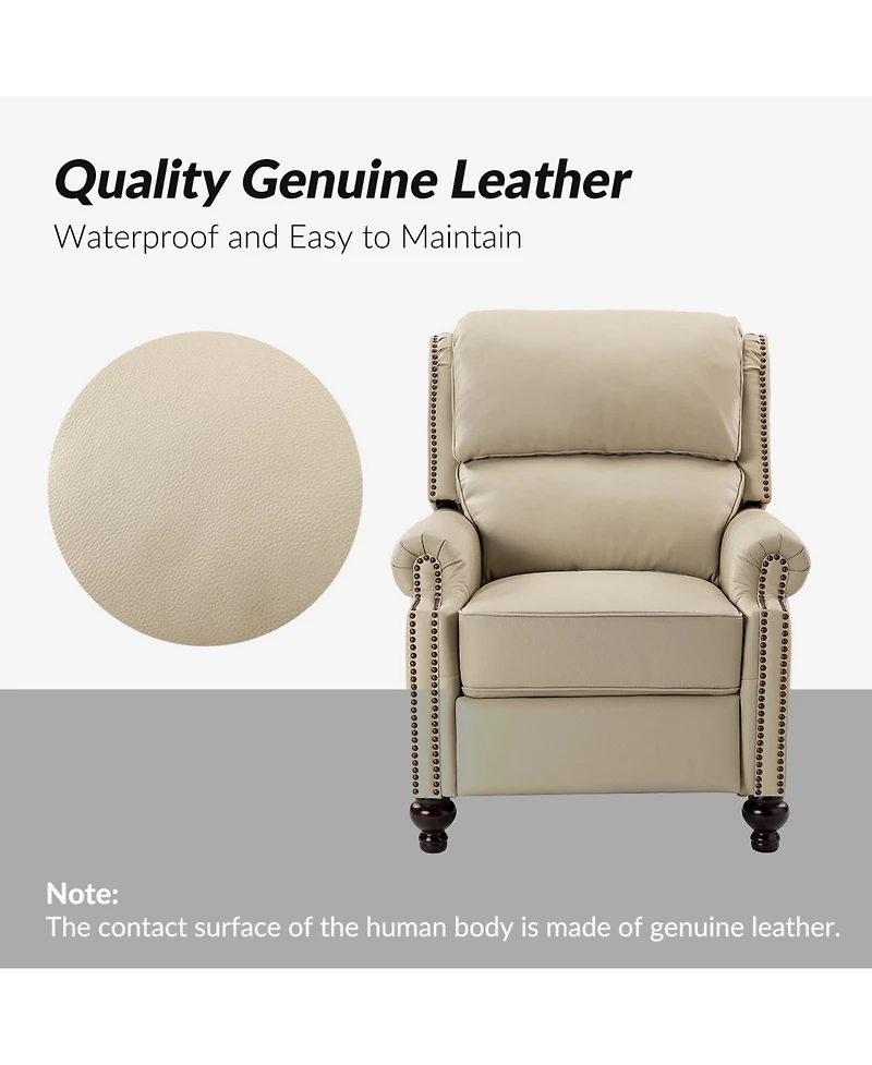 Franco Genuine Leather Manual Recliner