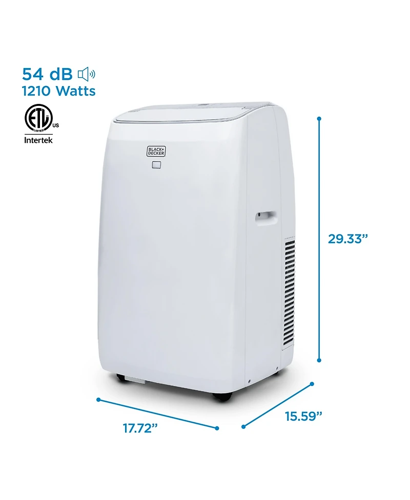 Black+Decker Portable Air Conditioner with Heat, 10,200 Btu Sacc/Cec (14,000 Btu Ashrae 128) for Rooms Up To 700 Sq. Ft.